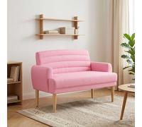 vidaXL Loveseat con bottoni imbottiti Rosa 116 x 67 x 80 cm Tessuto