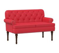 vidaXL Loveseat con bottoni imbottiti Rosso 120 x 65 x 77 cm