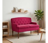 vidaXL Loveseat con bottoni imbottiti Rosso Vino 111 x 65 x 79 cm