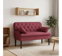 vidaXL Loveseat con bottoni imbottiti Rosso Vino 111 x 68 x 80 cm