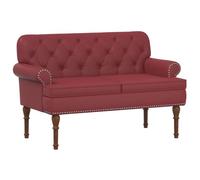 vidaXL Loveseat con bottoni imbottiti Rosso Vino 120 x 65 x 77 cm