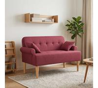 vidaXL Loveseat con bottoni imbottiti Rosso Vino 120 x 65 x 79 cm