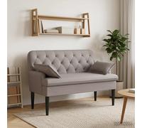 vidaXL Loveseat con bottoni imbottiti Tortora 111 x 68 x 80 cm Tessuto