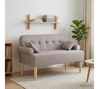 vidaXL Loveseat con bottoni imbottiti Tortora 120 x 65 x 79 cm Tessuto