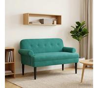 vidaXL Loveseat con bottoni imbottiti Turchese 120 x 66 x 78 cm