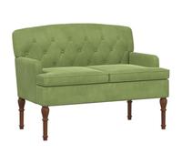 vidaXL Loveseat con bottoni imbottiti Verde chiaro 111 x 65 x 79 cm