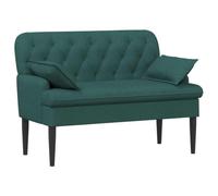 vidaXL Loveseat con bottoni imbottiti Verde Scuro 111 x 68 x 80 cm,