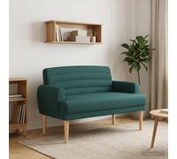 vidaXL Loveseat con bottoni imbottiti Verde Scuro 116 x 67 x 80 cm