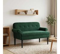 vidaXL Loveseat con bottoni imbottiti Verde Scuro 120 x 66 x 78 cm