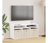 vidaXL Lowboard con cassetto Bianco 102 x 32 x 48,5 cm, Mobile da soggiorno, basso e moderno, ampio spazio, design funzioni, elegante esposizione per casa contemporanea
