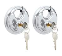 vidaXL Lucchetti a disco con chiavi 2 pcs Argento 9 x 2.8 x 9 cm, Design per Ufficio, Stile Circolare, Approccio di Transizione, Materiali Resistenti per Ambienti di Lavoro Moderni e Confortevoli