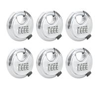 vidaXL Lucchetti Discus con Chiavi 6 pcs Argento 7 x 2.3 x 7 cm, Soluzioni per uffici, design circolari, interni transizionali, mobili durevoli per ambienti di lavoro moderni e collaborativi