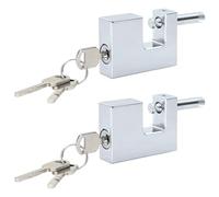 vidaXL Lucchetto 2 pcs Argento 6 x 2 x 4,5 cm Ferro, Lucchetto resistente e impermeabile per uso esterno, lucchetto pesante, accessori di sicurezza resistenti alla corrosione, confezione doppia