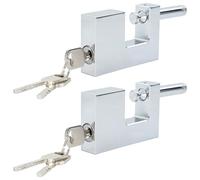vidaXL Lucchetto 2 pcs Argento 8,7 x 1,9 x 5,5 cm Ferro, Lucchetto moderno, impermeabile, resistente, pratico per la sicurezza interna.