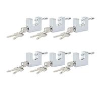 vidaXL Lucchetto 6 pcs Argento 5 x 1,9 x 4,5 cm Ferro, Lucchetto in ferro resistente, durevole e resistente all'acqua, serratura per esterni, catena, cassetta degli attrezzi, soluzione versatile