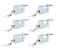 vidaXL Lucchetto 6 pcs Argento 8,7 x 1,9 x 5,5 cm Ferro, Lucchetto moderno e resistente, sicurezza waterproof per interno ed esterno, sicuro per proteggere e dare accesso alle tue cose