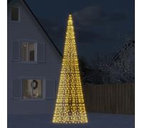 vidaXL Albero di Natale a LED su Pennone 1534 LED Bianco Caldo 500 cm, Illuminazione Albero di Natale su pennone, Luce per Albero di Natale, Decorazione per Albero di Natale