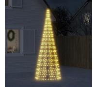 vidaXL Albero di Natale a LED su Pennone 550 LED Bianco Caldo 300 cm, Illuminazione Albero di Natale su pennone, Luce per Albero di Natale, Decorazione per Albero di Natale