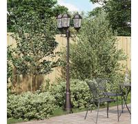 vidaXL Luce da Giardino Bronzo 61 x 53 x 235 cm Alluminio e Vetro, Lampioni in Alluminio per Giardini e terrazzi, luci robuste per vialetti, Decorazioni Outdoor