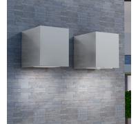 vidaXL Luce da Parete per Esterno a Cubo 2 pz