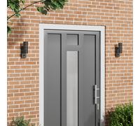 vidaXL Luci da Parete Esterne con Sensore 2 pezzi Acciaio Inossidabile Nero IP44