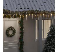 vidaXL Luci di Natale a forma di ghiacciolo 100 LED Bianco Caldo 10 m Acrilico PVC