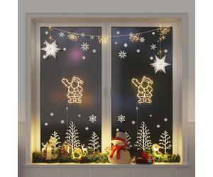 vidaXL Luci di Natale Babbo Natale 2 pz 35 LED Bianco Caldo