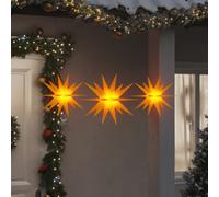 VidaXL Illuminazioni Stella Moravia con LED 3pz Pieghevoli Gialle