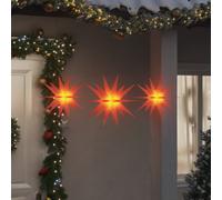 vidaXL Luci di Natale con LED 3 pz Pieghevoli Rosse