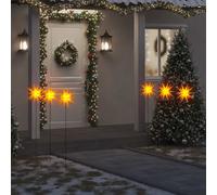 vidaXL Luci di Natale con Picchi e LED 3 pz Pieghevoli Gialle 35 cm