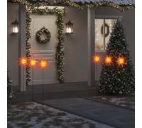 vidaXL Luci di Natale con Picchi e LED 3 pz Pieghevoli Rosse 35 cm