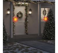 vidaXL Luci di Natale con Picchi e LED 3 pz Pieghevoli Rosse 57 cm