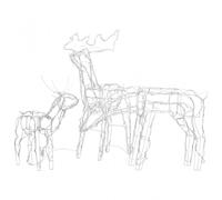 vidaXL Luci di Natale con Renna 3 Pezzi 229 LED