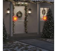 vidaXL Luci Stella Moravia con Picchi LED 3pz Pieghevoli Rosse 57 cm