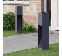 vidaXL Lucina LED Solare da Percorso 2 PCS Antracite, Giardino e terrazza, cilindrico, Contemporaneo, Solare, Design Innovativo con Caratteristiche Eco-compatibili per Il Tuo Spazio abitativo