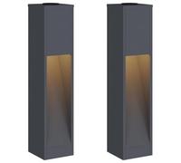 vidaXL Lucina LED Solare da Percorso 2 PCS Antracite, Giardino e terrazza, cilindrico, Contemporaneo, Solare, Design Innovativo con Caratteristiche Eco-compatibili per Il Tuo Spazio abitativo