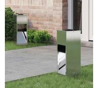 vidaXL Lucina LED Solare da Percorso 2 PCS Acciaio Inossidabile, Giardino e terrazza, cilindrico, Contemporaneo, Solare, Design Innovativo con Caratteristiche Eco-compatibili per Il Tuo Spazio abitat