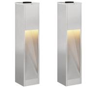 vidaXL Lucina LED Solare da Percorso 2 PCS Acciaio Inossidabile, Giardino e terrazza, cilindrico, Contemporaneo, Solare, Design Innovativo con Caratteristiche Eco-compatibili per Il Tuo Spazio abitat