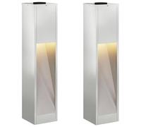 vidaXL Lucina LED Solare da Percorso 2 PCS Zincato Zincato, Giardino e terrazza, cilindrico, Contemporaneo, Solare, Design Innovativo con Caratteristiche Eco-compatibili per Il Tuo Spazio abitativo
