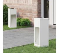 vidaXL Lucina LED Solare da Percorso 2 PCS Bianco, Giardino e terrazza, cilindrico, Contemporaneo, Solare, Design Innovativo con Caratteristiche Eco-compatibili per Il Tuo Spazio abitativo