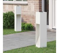 vidaXL Lucina LED Solare da Percorso 2 PCS Bianco, Giardino e terrazza, cilindrico, Contemporaneo, Solare, Design Innovativo con Caratteristiche Eco-compatibili per Il Tuo Spazio abitativo