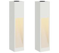 vidaXL Lucina LED Solare da Percorso 2 PCS Bianco, Giardino e terrazza, cilindrico, Contemporaneo, Solare, Design Innovativo con Caratteristiche Eco-compatibili per Il Tuo Spazio abitativo