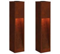 vidaXL Lucina LED Solare da Percorso 2 PCS Zincato Zincato, Giardino e terrazza, cilindrico, Contemporaneo, Solare, Design Innovativo con Caratteristiche Eco-compatibili per Il Tuo Spazio abitativo