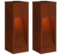 vidaXL Lucina LED Solare da Percorso 2 PCS Bronzo, Luci solari Moderne per Giardino e terrazza, lampade LED autonome, sensore Ambientale, Illuminazione Resistente