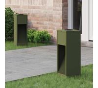 vidaXL Lucina LED Solare da Percorso 2 pcs Verde oliva