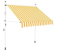 vidaXL Tenda Sole Retrattile 150 cm Balcone Strisce Bianco/Arancione Parasole