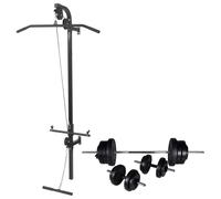 vidaXL Macchina da Parete con Bilanciere e Set Manubri 60,5 kg