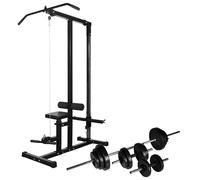 vidaXL Macchina Multistazione con Bilanciere e Set di Manubri 30,5 kg