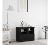 vidaXL Madia LED 2 pz 41 x 37 x 67 cm Legno ingegnerizzato Rovere Nero