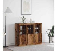 Madia LED 3 pz Legno vecchio 123 x 37 x 100 cm